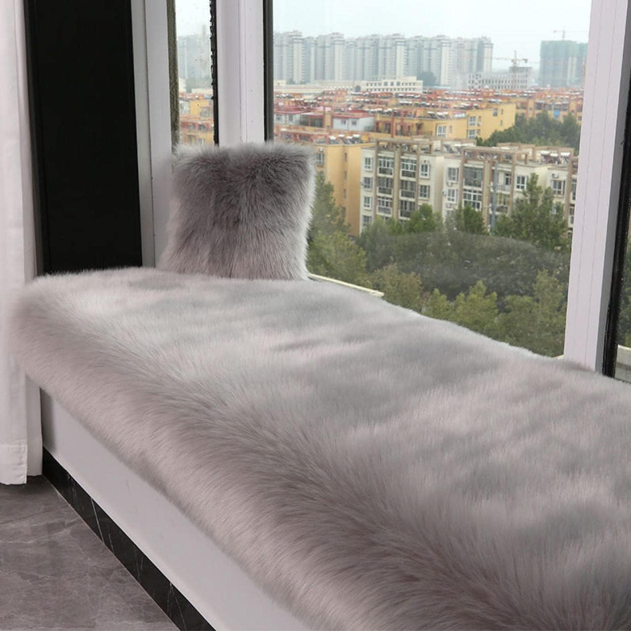 Amazon.co.jp: [ZS2L7] ムートンクッション 座布団 長毛 ムートンラグ